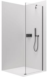Cerano, pevná sprchová zástena pre dvere Marino a Volpe 70x190 cm, 6mm číre sklo, čierny profil, CER-CER-420264