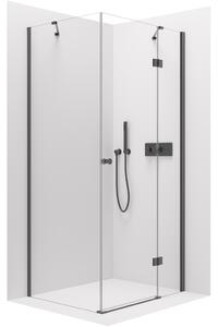 Cerano Marino, sprchovací kút 110(dvere) x 80(stena) x 190 cm, 6mm číre sklo, čierny profil, CER-CER-422886