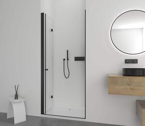 Cerano Volpe, skladacie sprchové dvere 60x190 cm, 6mm číre sklo, čierny profil, CER-CER-423316