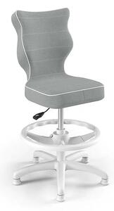 PETIT Detská otočná stolička s podnožkou, pre deti s výškou 133-159 cm, sivá farba Entelo