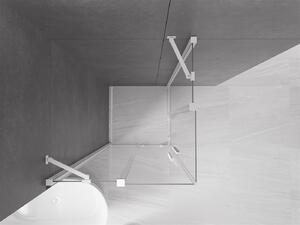 Mexen Velar Duo, sprchový kút s posuvnými dverami 80(dvere) x 80(dvere) cm, 8mm číre sklo, biela, 871-080-080-02-20