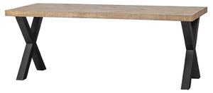 MUZZA Jedálenský stôl tablo 180 x 90 cm nohy do tvaru X mangový herringbone