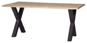 MUZZA Jedálenský stôl tablo 160 x 90 cm nohy do tvaru X dubový masív