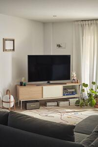 MUZZA TV stolík okoy 180 x 59 cm krémový