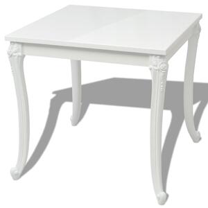 Jedálenský stôl, 80x80x76cm, vysoko-leský, biely
