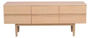 TV stolík z dubového dreva v prírodnej farbe 135x55 cm Moresby - Rowico