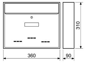 Poštová schránka RICHTER BK 31 D (BIELA, STRIEBORNÁ, HNEDÁ), Oceľ biela, RICHTER bílá