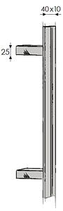 Dverové madlo MP 841Z (BN), rozteč skrutiek 210 mm, dĺžka madla 400 mm, MP BN (brúsená nerez)