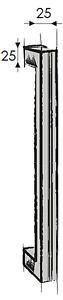 Dverové madlo MP 802K (BN), rozteč skrutiek 1200 mm, dĺžka madla 1225 mm, MP BN (brúsená nerez)