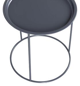 MUZZA Odkladací stolík ivar s odnímateľnou táckou ø 40 cm sivý