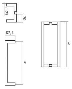 Držadlo EUROLATON pre sklenené a drevené dvere - 87 (nerez), 325 mm (rozteč 300 mm)