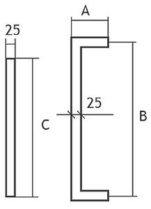Držadlo EUROLATON pre sklenené a drevené dvere - 78250350 (nerez), 375 mm (rozteč 350 mm)