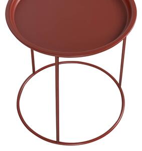 MUZZA Odkladací stolík ivar s odnímateľnou táckou ø 40 cm červený