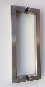 Držadlo EUROLATON pre sklenené a drevené dvere - 78250350 (nerez), 375 mm (rozteč 350 mm)