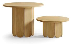 Okrúhly konferenčný stolík s doskou v dubovom dekore v prírodnej farbe 78x78 cm Soft - Woodman