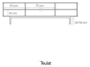 Sivý TV stolík 180x52 cm Sierra - Teulat