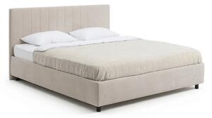 Béžová čalúnená dvojlôžková posteľ s úložným priestorom s roštom 160x200 cm Myra Slim Line – Selection