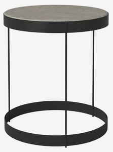 Drum konferenčný stolík s mramorovou doskou Ø40, V45 cm - mramor jura sivý