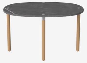 Tuk konferenčný stolík veľký V42cm - mramor hnedý , Drevo bielený dub