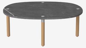 Tuk konferenčný stolík malý V27cm - mramor grigio bottarga , Drevo dub