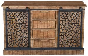 KOMODA, mangové drevo, prírodná farba, čierna, 140/85/45 cm MID.YOU - Komody, Online Only