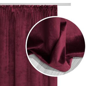 Velúrový záves SOFT VELVET bordový na riasiacu pásku Rozmer: 140x270 cm