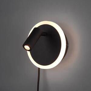 Nástenná LED lampa Jordan, 2 zdroje, čierna farba