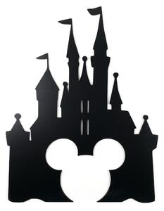Veselá Stena Drevená nástenná čierna dekorácia Zámok Mickey Mouse