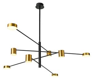ITALUX PND-16374-8-BK-GD-3K Remdal závesné svietidlo LED 36W/2700lm 3000K čierna, zlatá