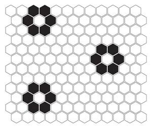 Dunin - Mini Hexagon B&W Flower Kermická mozaika DUNIN (26 x 30 cm / 1 ks)