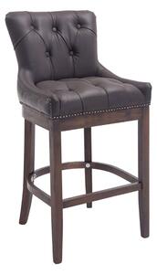 Barová stolička Buckingham ~ koža, drevené nohy tmavá antik Farba Hnedá