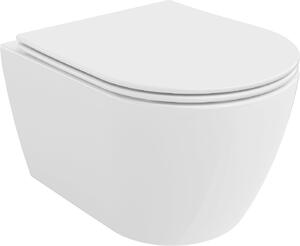Mexen CARMEN Rimless závesná WC misa so sedátkom s pomalým zatváraním, 49 x 37 cm, biela, 30880400