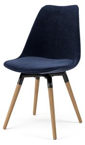 GINA stolička fido - modrá 251 zamat , čierna/dub
