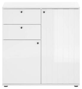 KOMODA, biela s vysokým leskom, 80/83/38 cm XXXL - Komody, Online Only