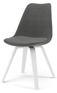 GINA stolička ella - jemne sivá 214 , biele drevo