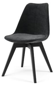GINA stolička bess - sivá 247 zamat , čierne drevo