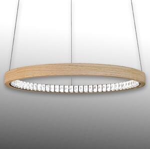 Prirodzené závesné LED svietidlo Libe Round 90cm