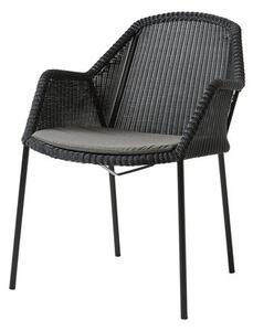 Breeze záhradna stolička - čierna , Natté Taupe