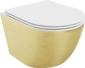 Mexen Lena, závesná toaletná misa 480x360x355 mm, biela - zlatý vzor, 30224007