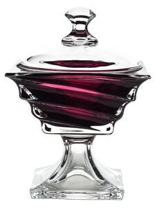 KRIŠTÁĽOVÁ MISKA BOHEMIA CASABLANCA BURGUNDY NA NOHE 245MM