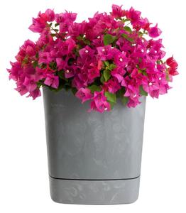 PLASTOVÝ KVETINÁČ CUBI 25X27,5 CM IMITÁCIA BETÓNU SIVÁ