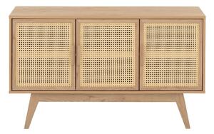 Nízka komoda v dekore duba v prírodnej farbe 128x75 cm Bridget – Støraa