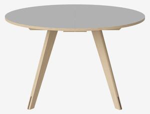 New Mood jedálenský stôl s laminátom Ø123,5 cm - Bielený dub , sivý laminát