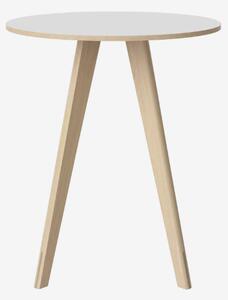 New Mood barový stôl s laminátom Ø90cm V105cm - Bielený dub , biely laminát