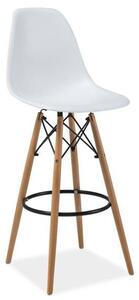 Barová stolička vyrobená z bieleho plastu (n148018)