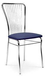 Jedálenská kovová stolička čalúnená bielou ekokožou (n160207)