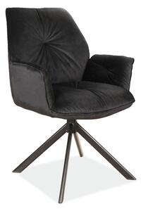 Moderná otočná stolička s podrúčkami, čierna (n202059)
