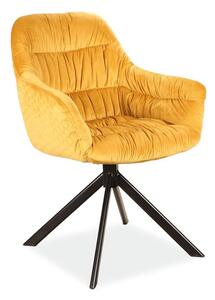 Jedálenská stolička otočná o 180 stupňov, čierny mat/žltá (n201512)