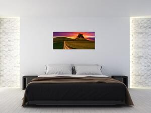 Obraz poľa a farebného neba (120x50 cm)