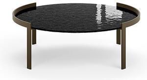 PERRY konferenčný stolík so sklenenou doskou - Sklo , Ø100x32cm